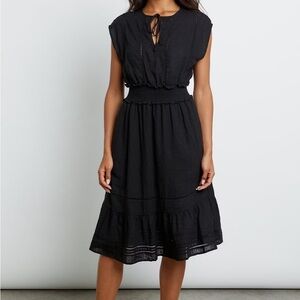 Rails Black Midi Dress with Smocked Waist